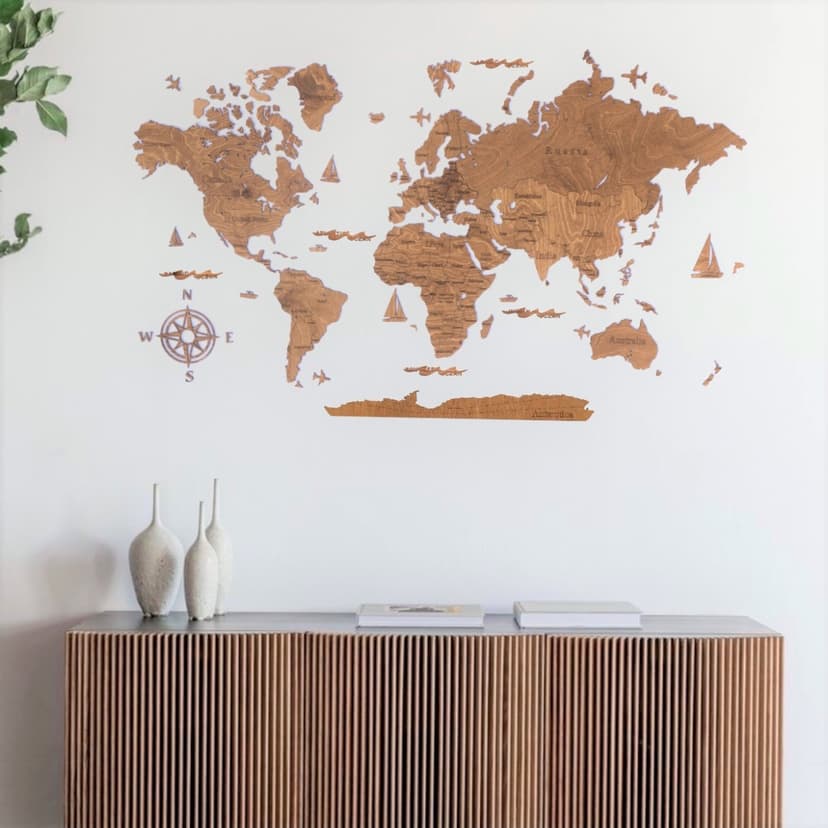 Stwórz Drewnianą Mapę Świata 2D - rozmiar M